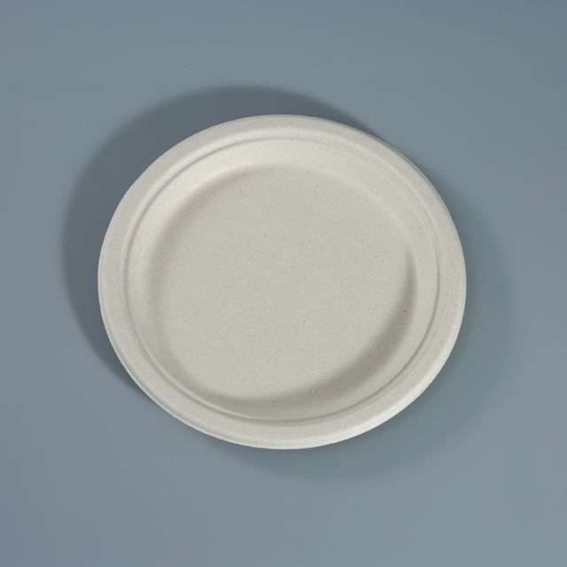 9" round plate natural
